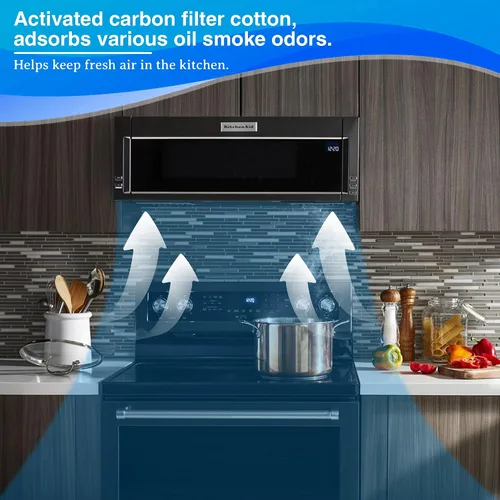 Miniatura 3 de Filtros de carbón activado para horno de microondas compatibles con Kitchen Aid Modelo de bajo perfil KMLS311HBL y Whirlpool Over The Range