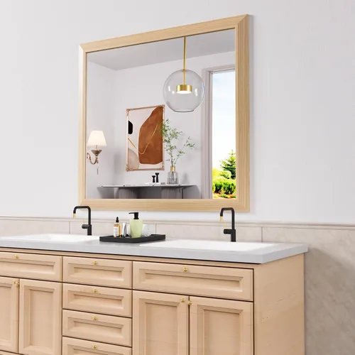Miniatura 102 de Amorho Espejo de Baño Negro, Espejos de Pared de 24x30 Pulgadas con Marco de Metal Grueso para Sobre el Fregadero, Dormitorio, Sala de Estar
