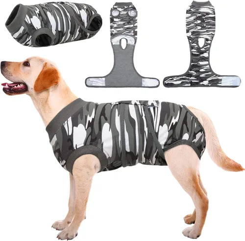 Miniatura 17 de Kuoser Traje de recuperación de cirugía para perros, traje de recuperación para perros machos hembras, mameluco para perro después de la cirugía