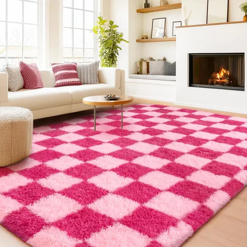 Miniatura 233 de Alfombras de área de 8x10 para sala de estar, alfombra shaggy grande ultra suave y esponjosa para dormitorio, alfombras de felpa mullida Blanco crema