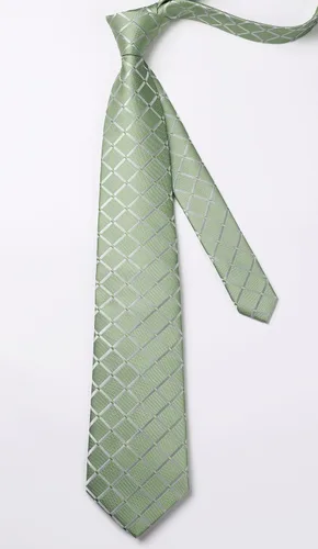 Miniatura 53 de HISDERN Conjunto de corbata a cuadros a cuadros pañuelo tejido clásico formal para hombre corbata y bolsillo cuadrado