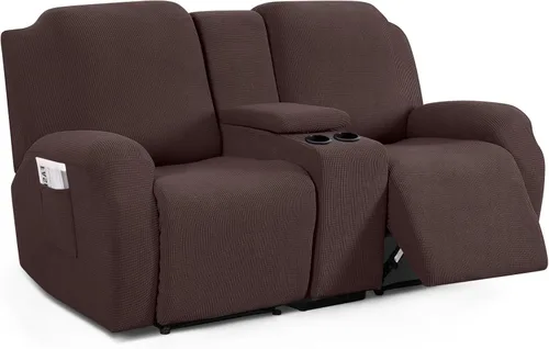 Miniatura 14 de TAOCOCO Funda para Sillón de Dos Plazas Reclinable con Consola Central, Funda Elástica para Sillón de Dos Plazas para Sofá Reclinable de 2 Asientos