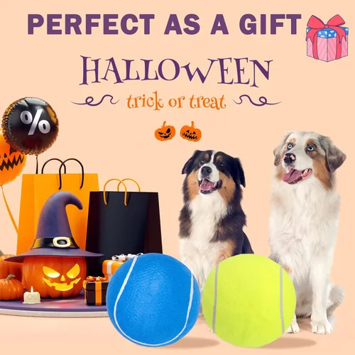 Miniatura 2 de SCENEREAL Pelota de tenis gigante para perros, paquete de 2, pelotas de tenis grandes de 9.5 pulgadas de grosor mejorado para perros, juguetes