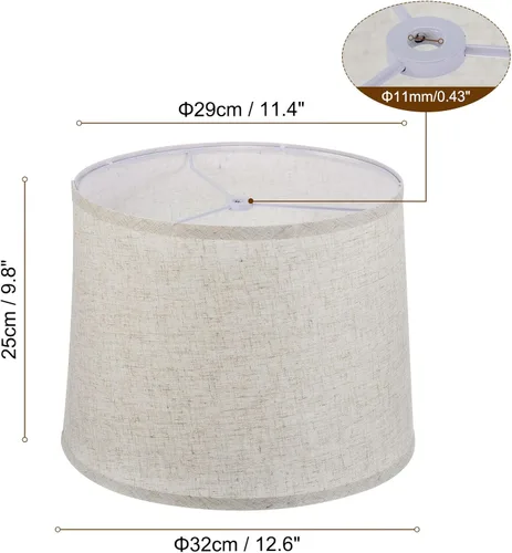 Miniatura 2 de PATIKIL Pantallas para lámparas de mesa de 11.4 pulgadas superior x 12.6 pulgadas inferior x 9.8 pulgadas de alto tambor pantallas de lámpara