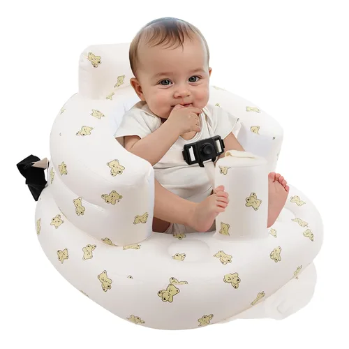 Miniatura 14 de EKEPE Asiento inflable para bebé con ventosas para bebés de 3 meses en adelante, asientos de piso para bebé para sentarse con bomba de aire
