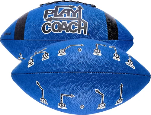 PlayCoach Fútbol Juvenil en Tallas Junior y Peewee con 10 Rutas Básicas de Pase para Niños de 6 a 12 años - Aprobado por Drew Brees, Fútbol de Cuero
