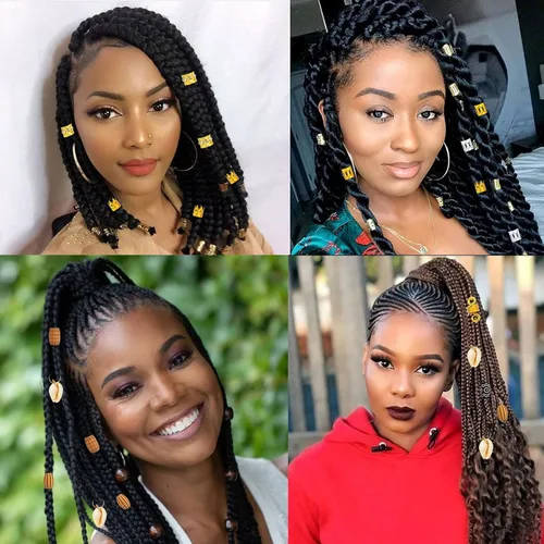 Miniatura 6 de 133 piezas de joyas para el cabello para trenzas, puños dorados para rastas de cabello, anillos de rastas, accesorios de rastas de imitación