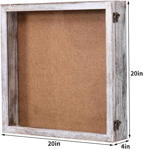Miniatura 2 de Caja de sombra de 18 x 18 x 4, profundidad exterior de 4 pulgadas, cajas de sombra extra profundas para fotos, fotos y recuerdos (blanco envejecido)