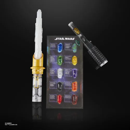 Miniatura 14 de STAR WARS Power Crystal Lightsaber, 7 colores y 10 cristales, más de 50 combinaciones que cambian de color, luces y sonidos, juguetes para niños