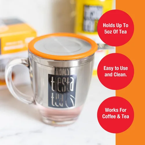 Miniatura 9 de Tiesta Tea Brewbasket Colador de Infusión de Acero Inoxidable para Hojas Sueltas, Colador de Malla Fina Reutilizable para Bebidas Calientes y Frías