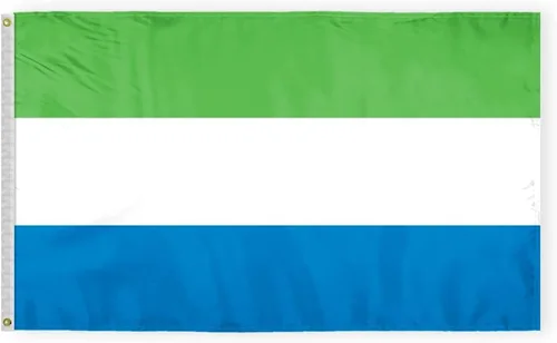 Miniatura 2 de AGAS - Bandera de cortesía de Sierra Leona de 12 x 18 pulgadas, mini bandera de Sierra Leona, de nailon pesado, ojales de latón con doble costura
