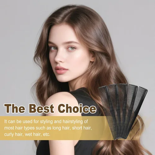 Miniatura 6 de Peines envueltos individualmente, 100 peines de plástico a granel, color negro, 2 peines para el cuidado del cabello, peine desechable a granel