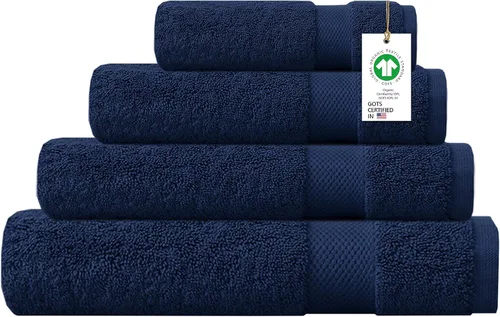 Miniatura 56 de Toallas 100% algodón orgánico de 22.93 oz/m² de felpa al tacto de secado rápido, paquete de 12 toallas de lavado de algodón orgánico, certificado