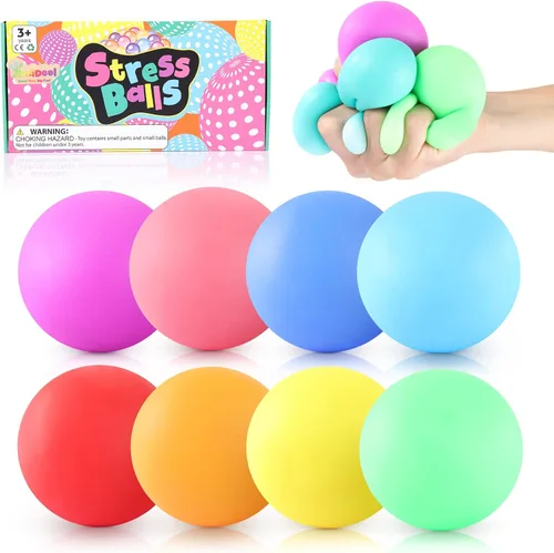 Paquete de 8 bolas para el estrés de aumento lento, juguetes antiestrés para aliviar el estrés, juguetes elásticos para niños y adultos, caja de