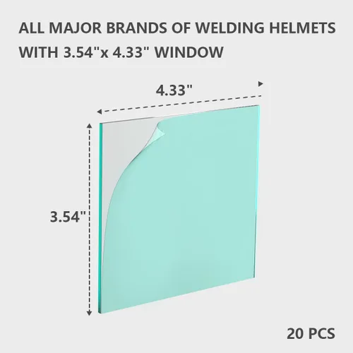 Miniatura 2 de Cubierta transparente para casco de soldadura de 4.33 x 3.54 pulgadas, repuesto universal de lente protectora de soldadura (20 unidades)
