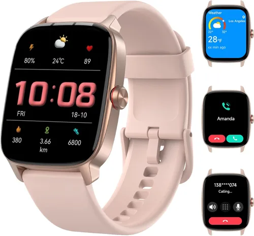 Miniatura 10 de Relojes inteligentes para mujeres y hombres con llamada Bluetooth y voz IA, rastreador de fitness HD de 1.85" con monitor de frecuencia cardíaca