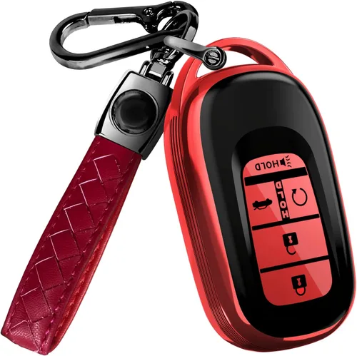 Miniatura 24 de Lucrum Compatible con funda para llavero Honda y llavero de cuero - Estuche de llavero de TPU para Accord Civic CR-V HR-V Pilot Ridgeline SE LX