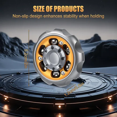 Miniatura 2 de Spinner Fidget de Metal de Precisión - Rotador de Ansiedad y Juguete Fidget Inquieto, Herramienta de Alivio del Estrés para Adultos y Niños (Gris)