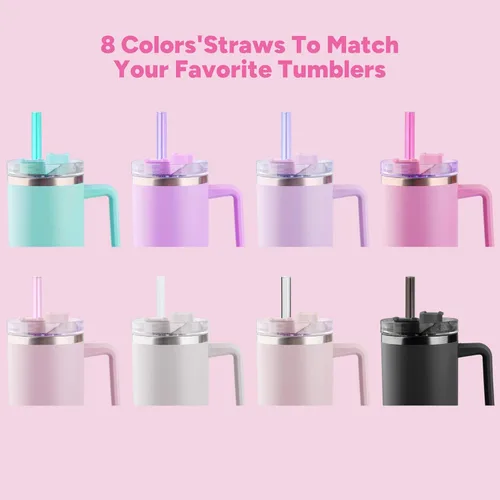 Miniatura 7 de Popote de repuesto compatible con Stanley Quencher de 40 oz, 30 oz Tumbler, popotes reutilizables extra largos de 12 pulgadas de plástico para vaso
