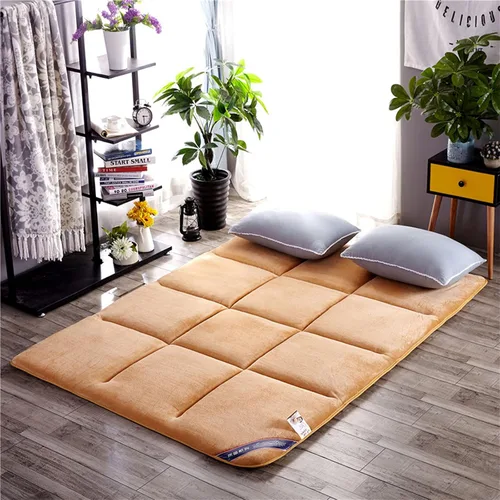 Miniatura 6 de Colchón de futón japonés tatami, colchón grueso de franela plegable para dormitorio de estudiantes, tatami, colchón individual y doble, almohada