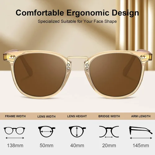 Miniatura 3 de CARFIA Gafas de sol polarizadas pequeñas para mujer, hechas a mano, marco de acetato, gafas de sol retro CA5015