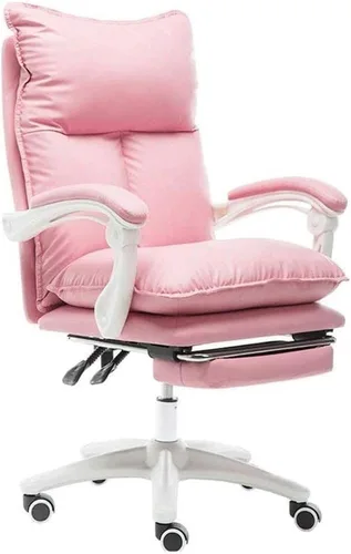 Miniatura 6 de Silla de oficina ergonómica de cuero ejecutiva grande y alta con base de respaldo alto, reposabrazos reposapiés oculto y sillas giratorias para Beige