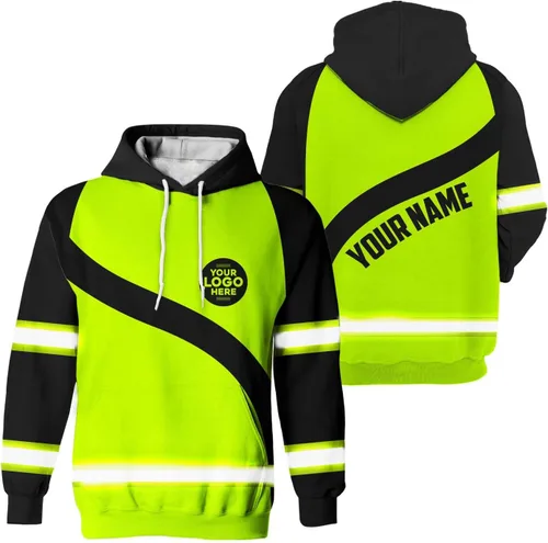Miniatura 33 de Empresa, Equipo Uniforme Camisa de Alta Visibilidad para Hombres Camisa de Seguridad Logotipo Personalizado Nombre con Cintas Reflectantes AMZ02