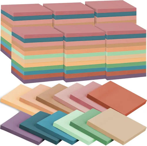 Miniatura 10 de 36 blocs de notas adhesivas de 3 x 5 pulgadas, 12 colores autoadhesivos, multicolor, bloc de notas rectangulares brillantes y coloridas