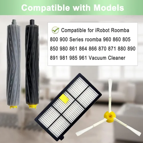 Miniatura 2 de Paquete de 9 piezas de repuesto compatibles con aspiradoras iRobot Roomba 800 900 Series 960 860 805 850 980 861 864 866 870 871 880 890 891 981 985