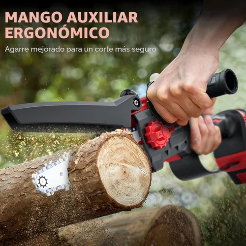Miniatura 8 de Sierras de poste eléctricas inalámbricas 2 en 1 para poda de árboles, mini motosierra de 8 pulgadas con poste de extensión de 6.6 pies, 21 V, 4.0 Ah