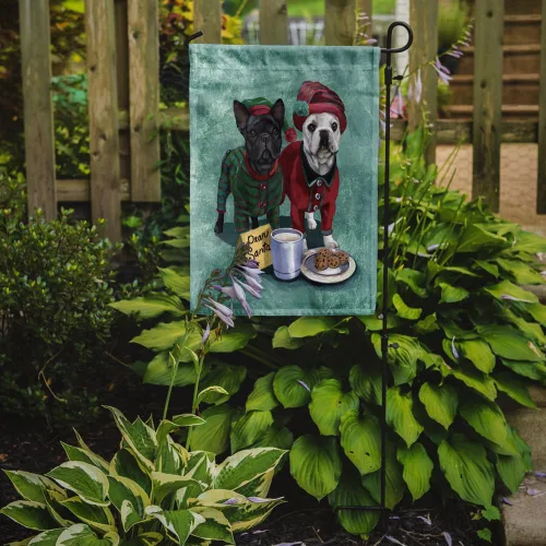 Miniatura 2 de Caroline's Treasures PPP3097GF - Bandera de Navidad con diseño de bulldog francés para jardín, bandera decorativa para patio exterior, patio