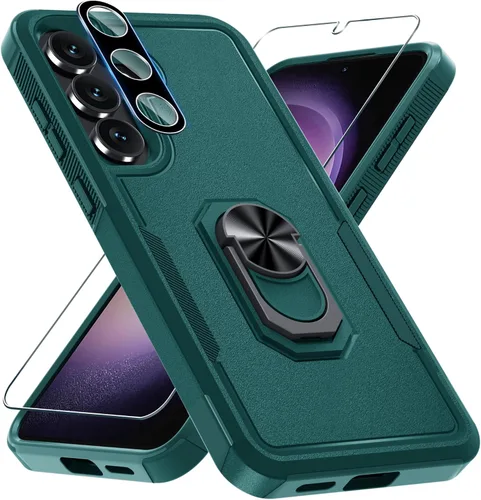 Miniatura 19 de Compatible con Samsung Galaxy S24/S25 Funda con Protector de Pantalla de Vidrio Templado, Resistente a Prueba de Golpes de Servicio Pesado Funda