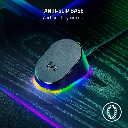 Miniatura 5 de Razer Mouse Dock Pro con Puck de Carga Inalámbrica: Carga Inalámbrica Magnética - Transceptor HyperPolling 4K Hz Integrado - Base Antideslizante
