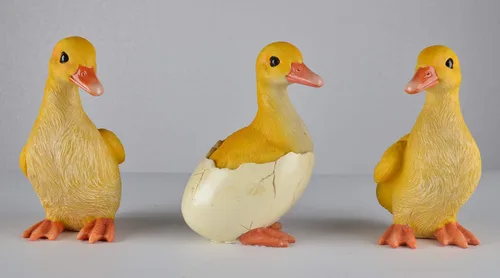 Miniatura 2 de JORAE Juego de tres decoraciones de jardín de patos, estatua de patitos para exteriores, 5 pulgadas, poliresina
