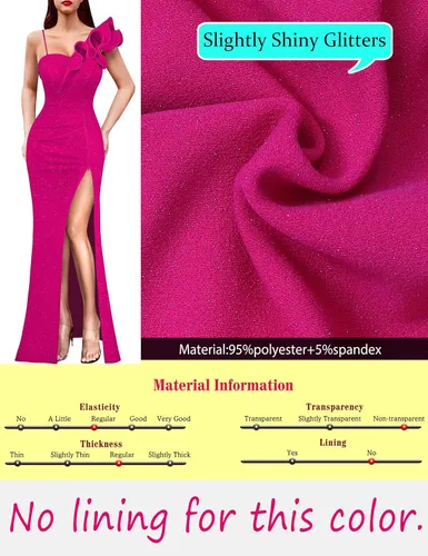 Miniatura 7 de VFSHOW Vestido largo con volantes y tirantes para mujer, fruncido, formal, para graduación, boda, cuello en V, elegante, dividido, cóctel, noche