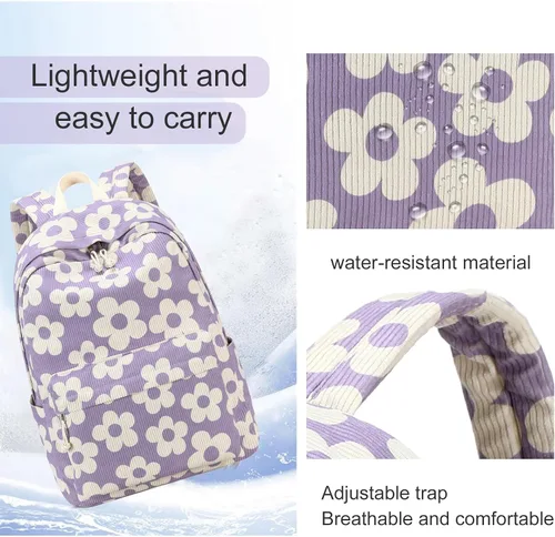 Miniatura 37 de LOIDOU Mochila para adolescentes y niñas, mochila escolar con lonchera y estuche para lápices, juego de bolsas escolares 3 en 1