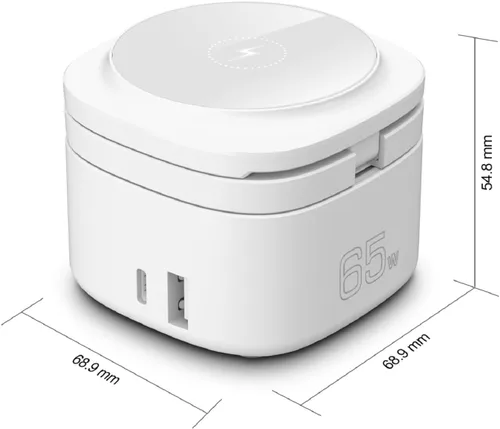 Miniatura 5 de OneCharge Station, estación de carga inalámbrica plegable 5 en 1 (PD rápida), cargador de viaje para iPhone, Apple Watch, AirPods, laptop