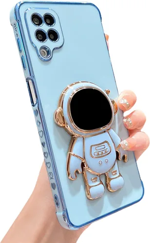 Miniatura 65 de phylla Funda de teléfono para Samsung Galaxy S22 Ultra de 6.8 pulgadas, funda de teléfono con soporte de astronauta chapado de lujo con bonito