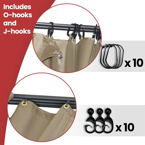 Miniatura 2 de Coastshade Panel de toldo de pérgola de repuesto para pérgola de 8 pies, paneles de privacidad para cenadores con 10 anillos de cortina y ganchos