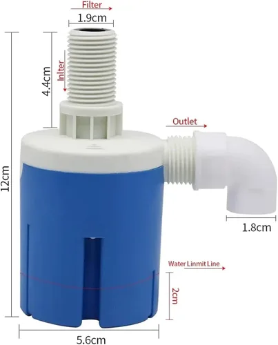 Miniatura 5 de 1/2'' Automatic Float Valve Water Level Control for Livestock Drinking Water Tank Swimming Pool Aquarium Automatic Irrigation(Side Inlet)