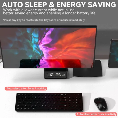 Miniatura 4 de FD iK6630 - Combo de teclado y mouse inalámbricos, 2.4 GHz, lindo juego de teclas redondas inalámbricas, ahorro de energía, silencioso y delgado