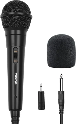 Marengo Micrófono de Mano con Cable, Micrófono Vocal Dinámico Cardioide con Cable de 13 pies e Interruptor de Encendido/Apagado, Idealmente Adecuado