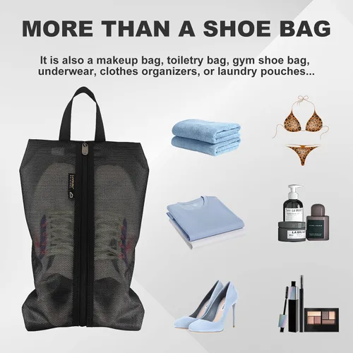 Miniatura 6 de Luvsusu Bolsas de zapatos esenciales de viaje, resistentes al agua, para hombres y mujeres, organizador portátil de almacenamiento de zapatos