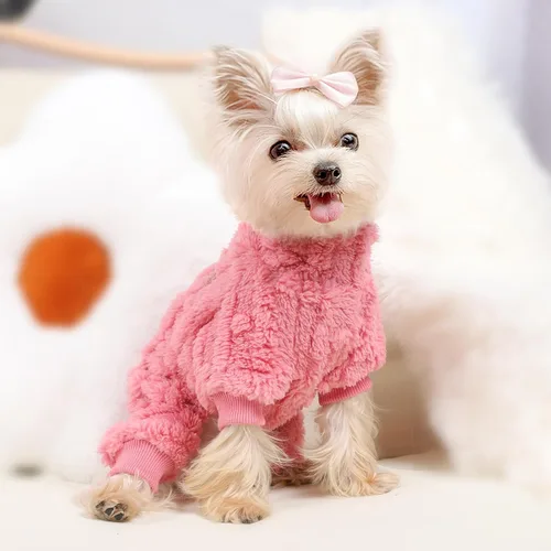Miniatura 3 de DaFuEn: suéteres para perros pequeños, mono para perros, pijamas de forro polar para cachorros, ropa para chihuahua y yorkie, ropa para mascotas