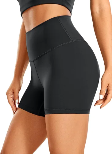 CRZ YOGA Pantalones cortos de ciclista para mujer de 4 pulgadas, 6 pulgadas, 8 pulgadas, cintura alta, mate, para entrenamiento, gimnasio, correr,
