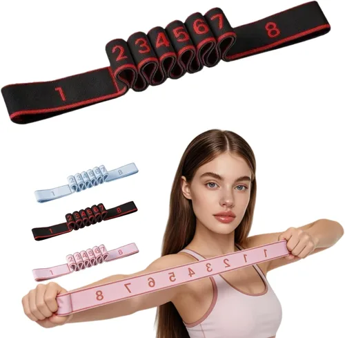 Miniatura 15 de Fitness Resistance Band for Stretching and Yoga, Fitness Resistance Bands with Handles, Number Stretch Resistances Band with Clear Markings, for