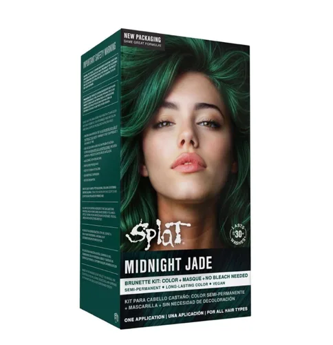 Splat Hair Splat Rebellious Colors 30 Wash - Kit de coloración para el cabello, jade medianoche, 6 onzas Jade(Midnight Jade)