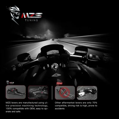 Miniatura 6 de MZS Palancas de embrague de freno de motocicleta negras rueda corta ajustable compatible con 749 848 999 1098 1198 899 959 1199 1299 Panigale Diavel