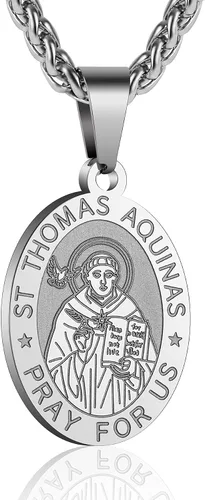 Miniatura 138 de P. BLAKE Collar ovalado de San Cristóbal, Miguel, José, Jude/Virgen María/José/Francisco/Patrick/Anthony/Benedict/Thomas para hombres y mujeres