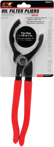 Miniatura 7 de Performance Tool W54311 Alicates grandes para filtro de aceite de mandíbula recta, 1-7/8 pulgadas a 4 pulgadas, ajustables, rojo/negro